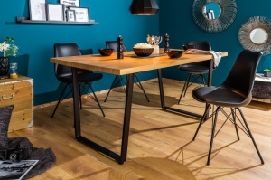 MASA DINING 140CM, LOFT, DIN METAL, MDF SI FURNIR, DESIGN INDUSTRIAL