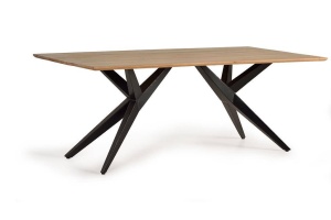 MASA DINING 180CM, DIN LEMN MASIV DE ACACIA SI METAL, GINER Y COLOMER - Img 1
