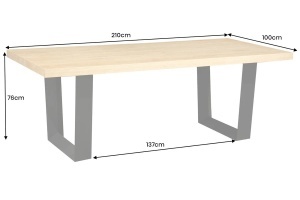 MASA DINING 210CM, ZEUS, FURNIR LEMN DE STEJAR SI METAL, ASPECT STEJAR, ARTIM GROUP SELECTION - Img 6