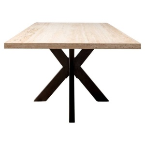 MASA DINING AVALON, 230 CM, BEJ/NEGRU, DIN TRAVERTIN SI METAL, RICHMOND INTERIORS - Img 3