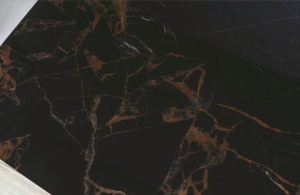 MASA DINING AVANGARD CERAMIC, EFECT DE MARMURA NEGRU/NEGRU MAT, DIN CERAMICA SI METAL, STIL MODERN SIGNAL - Img 3