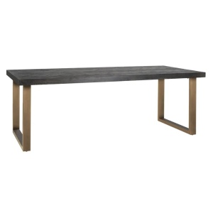 MASA DINING BLACKBONE, 180 CM, NEGRU RUSTIC/AURIU ANTICHIZAT, DIN STEJAR SI METAL, RICHMOND INTERIORS