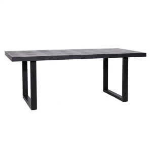 MASA DINING BLAX, 200 CM, NEAGRA, DIN FURNIR DE STEJAR SI METAL, RICHMOND INTERIORS