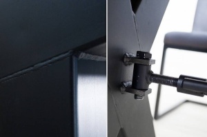 MASA DINING DIN LEMN MASIV 200CM, THOR, COD 41183, STEJAR SI CADRUL DIN METAL, STIL INDUSTRIAL - Img 5