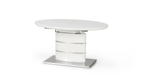 MASA DINING EXTENSIBILA ASPEN, ALB/CROM, 140/180 CM, BLAT DIN MDF LACUIT SI PICIOR DIN METAL, STIL MODERN - Img 2