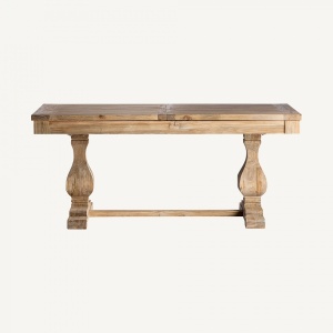 MASA DINING EXTENSIBILA BERCA, MARO, REF. 28768, PRELUCRATA MANUAL, CONFECTIONATA DIN LEMN DE ULM RECICLAT, STIL RUSTIC - Img 3
