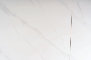MASA DINING EXTENSIBILA JOHN, 120/180 CM, EFECT DE MARMURA ALBA/NEGRU, BLAT DIN CERAMICA SI PICIOARE DIN METAL, STIL MODERN - Img 5