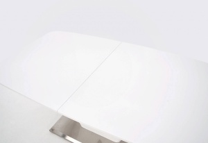 MASA DINING EXTENSIBILA MISTRAL, ALB/CROM, 160/220 CM, BLAT DIN MDF LACUIT SI PICIOR DIN METAL, STIL MODERN - Img 2