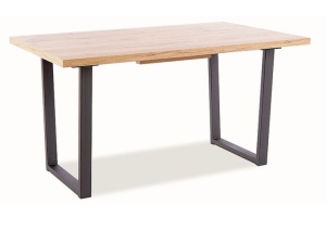 MASA DINING EXTENSIBILA VITO, 140/180 CM, STEJAR ARTISAN/NEGRU, BLAT DIN MDF, FURNIR SI PICIOARE DIN METAL, STIL MODERN - Img 8