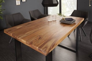 MASA DINING, IRON CRAFT II 140CM GRI, COD 40816, LEMN MASIV, ASPECT INDUSTRIAL - Img 3