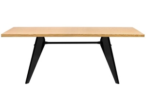 MASA DINING JOSEF 190, NEAGRA/NATURALA, DIN LEMN MASIV SI METAL, STIL INDUSTRIAL, B2