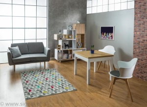 MASA DINING KENT I 80/80 ALB/STEJAR STIL SCANDINAV