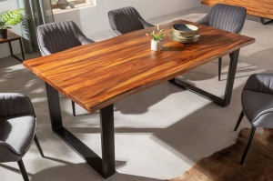 MASA DINING LEMN MASIV 180CM, FIREWOOD, COD 41511, DIN METAL SI LEMN MASIV, STIL INDUSTRIAL - Img 1