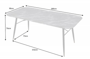 MASA DINING, PARIS 180CM GRI, COD 40847, IMITA MARMURA, ASPECT INDUSTRIAL - Img 5