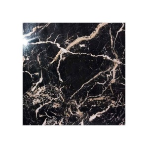 MASA DINING ROMANCE, EFECT DE MARMURA NEAGRA/AURIU, 130 CM, BLAT DIN CERAMICA SI PICIOR DIN METAL, STIL MODERN - Img 2