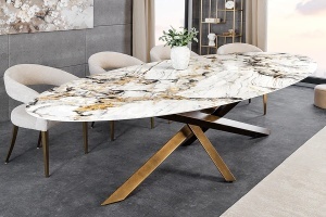 MASA DINING, SCULPTURE 280CM, CADRU DIN METAL SI BLAT DIN CERAMICA, ASPECT MARMURA, ARTIM GROUP SELECTION
