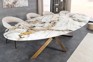 MASA DINING, SCULPTURE 280CM, CADRU DIN METAL SI BLAT DIN CERAMICA, ASPECT MARMURA, ARTIM GROUP SELECTION - Img 6