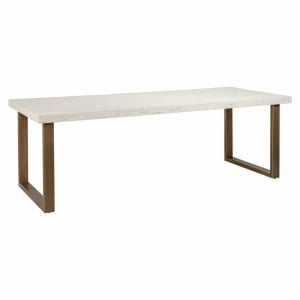MASA DINING WHITEBONE, 235 CM, CREM/CUPRU, DIN LEMN DE STEJAR SI METAL, RICHMOND INTERIORS