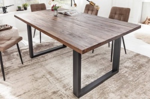 MASA DINING, WOTAN II 200CM, COD 40989, DIN LEMN MASIV, DESIGN INDUSTRIAL - Img 2