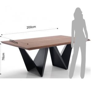 MASA ELEGANTA 200CM, CLEFT, COD 3095, STIL MODERN, REALIZATA DIN METAL SI MDF - Img 3