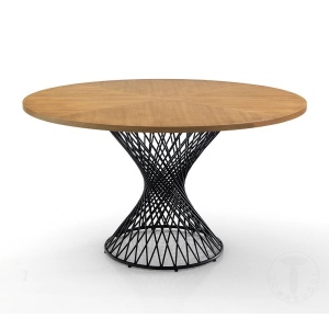 MASA ELEGANTA ROTUNDA 137CM, CLEW, COD 4171, STIL MODERN, REALIZATA DIN METAL SI MDF - Img 4