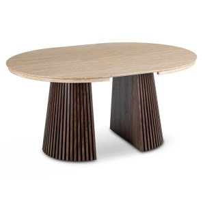 MASA EXTENSIBILA 120/200CM, ARTIM MEBLE, REALIZATA DIN MDF, CULOARE TRAVERTIN/NUC, STIL MODERN - Img 7