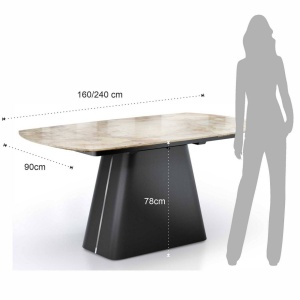 MASA EXTENSIBILA 160/240CM,HANNES, COD 5689, STIL MODERN, REALIZAT DIN METAL SI CERAMICA - Img 6