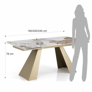 MASA EXTENSIBILA 160/240CM, HUT 1, DIN METAL SI CERAMICA, ARTIM GROUP SELECTION - Img 7