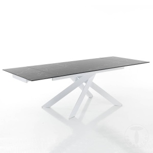 MASA EXTENSIBILA DIN CERAMICA 160/240CM, GIUKI, COD 3872, STIL MODERN, REALIZATA DIN METAL SI CERAMICA - Img 2