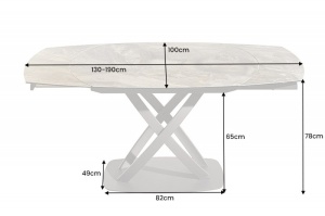 MASA EXTENSIBILA DIN CERAMICA SI METAL 130-190CM INCEPTION, ASPECT MARMURA ALBA, ARTIM GROUP SELECTION - Img 4