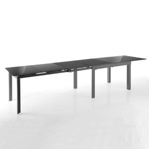 MASA EXTENSIBILA ELEGANTA 120/350CM, LONG GREY, COD 3344, STIL MODERN, REALIZATA DIN METAL SI STICLA/MDF - Img 3