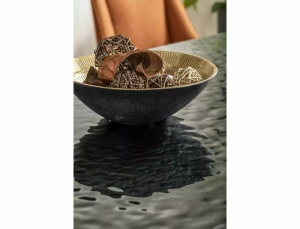MASA EXTENSIBILA SALVADORE, 160/240 CM, EFECT DE STICLA TOPITA/NEGRU MAT, DIN STICLA SECURIZATA SI METAL, STIL MODERN - Img 5