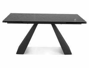 MASA EXTENSIBILA SALVADORE, 160/240 CM, EFECT DE STICLA TOPITA/NEGRU MAT, DIN STICLA SECURIZATA SI METAL, STIL MODERN - Img 7