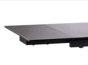 MASA EXTENSIBILA SALVADORE II, GRI/NEGRU MAT, 120/180 CM, DIN STICLA SECURIZATA, CERAMICA SPANIOLA SI METAL, STIL MODERN - Img 4
