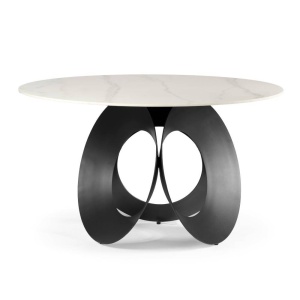 Masa living PARMA, negru/alb cu efect de marmura, stil modern