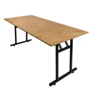 MASA PENTRU CATERING/CONFERINTE 180X80 CM, STEJAR LANCELOT/NEGRU, DIN PAL LAMINAT SI OTEL, ARTIM GROUP SELECTION - Img 2