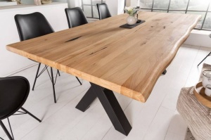 MASA STIL INDUSTRIAL 200CM , EDGE, COD 41186, DIN LEMN MASIV DE STEJAR - Img 3