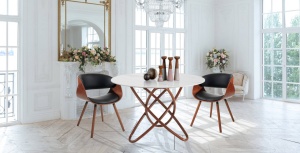 MASA SUFRAGERIE 110CM, HULA HOOP, COD 5755, STIL MODERN, REALIZAT DIN METAL SI CERAMICA - Img 4