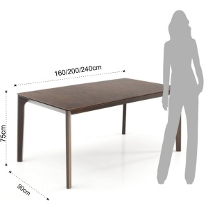 MASA SUFRAGERIE 160/240CM, VARM DARK WOOD, COD 4703, STIL MODERN, REALIZAT DIN LEMN MASIV SI MDF - Img 5