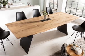 MASA SUFRAGERIE/OFFICE, GRAND OAK 200CM, LEMN MASIV SI METAL, ARTIM GROUP SELECTION - Img 3