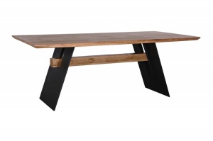 MASA SUFRAGERIE/OFFICE, GRAND OAK 200CM, LEMN MASIV SI METAL, ARTIM GROUP SELECTION - Img 6