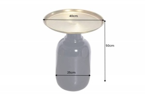 MASUTA DE CAFEA 50CM, ELEGANCIA, ALBASTRU/AURIU, METAL, DESIGN MODERN, COD 43497 - Img 4