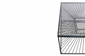 MASUTA DE CAFEA 60CM, ILLUSION, STICLA SECURIZATA SI METAL, COD 43502, DESIGN MODERN - Img 3