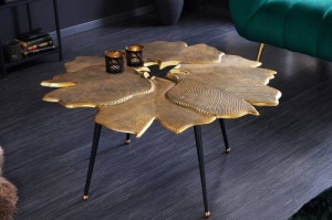 MASUTA DE CAFEA 95CM, GINGKO, DIN METAL NEGRU/AURIU