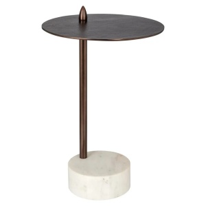 MASUTA DE CAFEA BARRON, 7681, BRONZ, CONFECTIONAT DIN MARMURA, ALUMINIU SI FIER, STIL MODERN