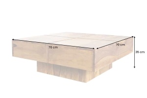MASUTA DE CAFEA, BOLT, 70CM, DIN LEMN DE SHEESHAM, MARO, ARTIM GROUP SELECTION - Img 6