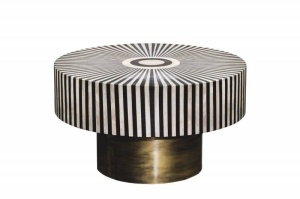 MASUTA DE CAFEA, BONE INLAY 60CM, POLIRASINA SI METAL, COD 42800, MODEL DEOSEBIT - Img 5
