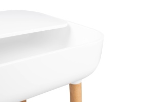 MASUTA DE CAFEA BOWER ALBA, CONFECTIONATA DIN POLIPROPILENA SI LEMN DE FAG, STIL MODERN - Img 5