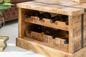 MASUTA DE CAFEA, CU MINIBAR, BODEGA 100CM, LEMN MASIV, COD 39814, STIL VINTAGE - Img 5
