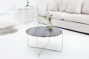 MASUTA DE CAFEA DIN MARMURA 62CM, GRI ARGINTIU, DESIGN MODERN